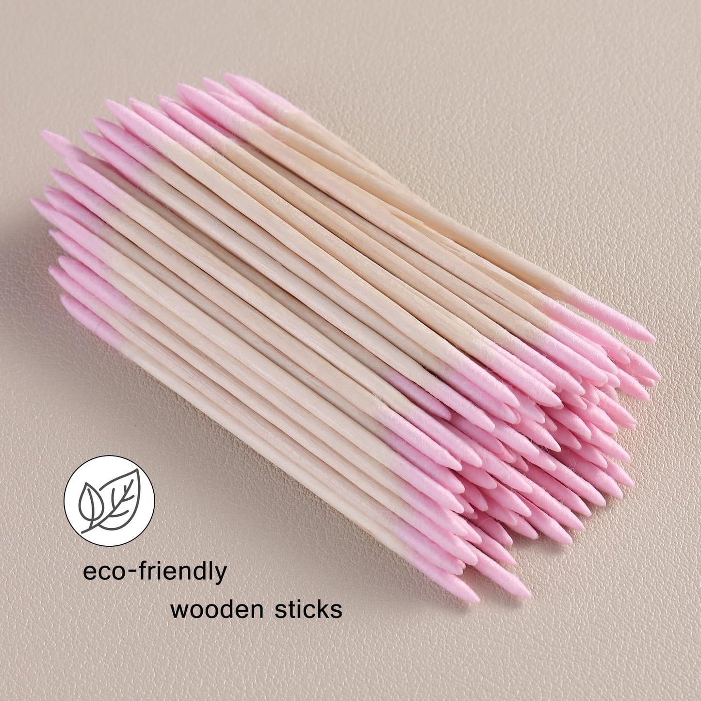 Pointed Tip Cotton Swabs - 200pcs Double-Head Microblading Applicators | Pink Wooden Sticks for Makeup & Nail Polish Removal