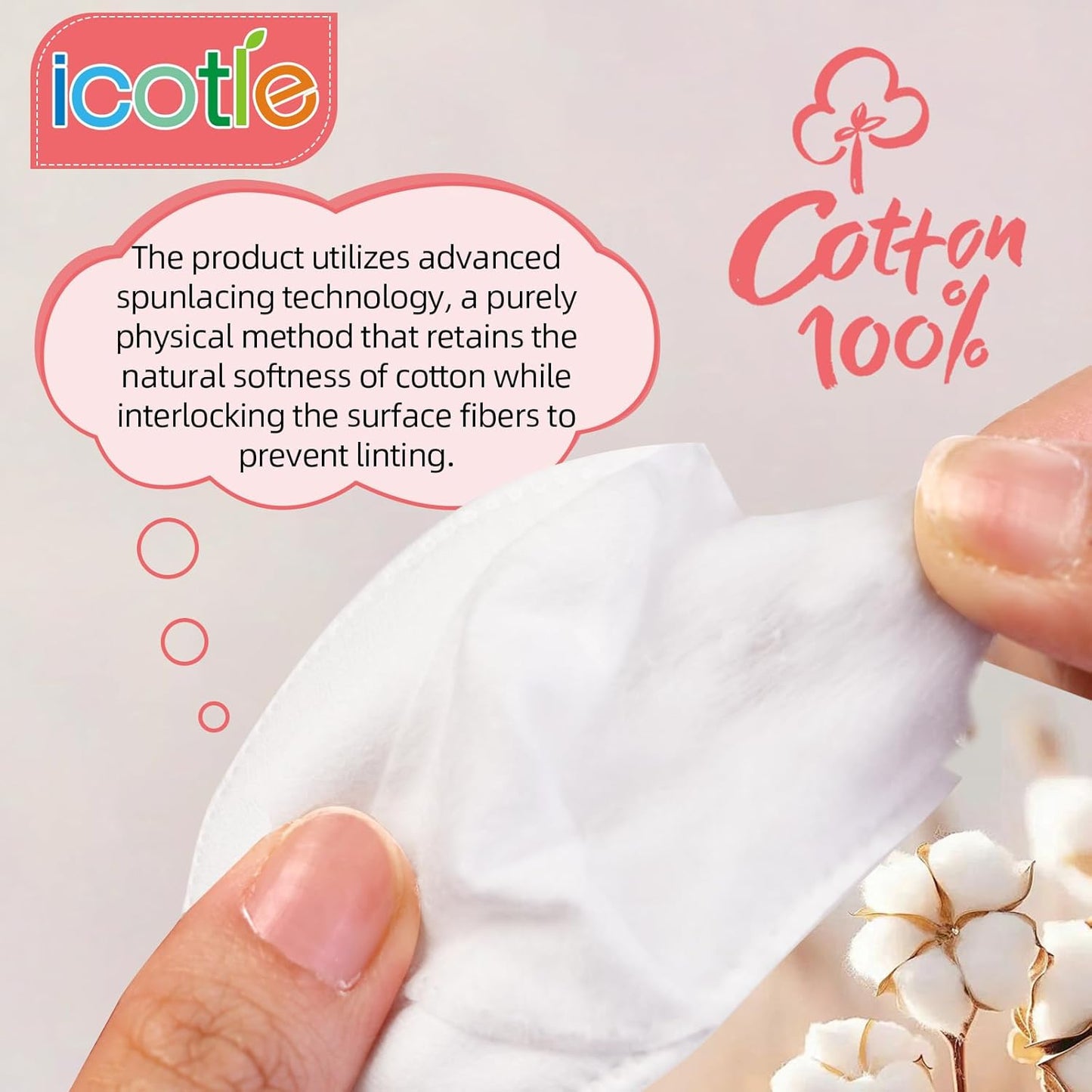 Ultra-Soft Oval Cotton Pads - 100% Cotton Makeup Remover | Large 100 Count for Cleansing & Toner Application
