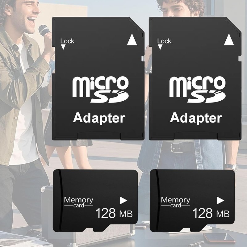 128MB Micro SD Card 2 Pack with SD Adapter | Low-Capacity Memory for MP3 Players & Older Phones