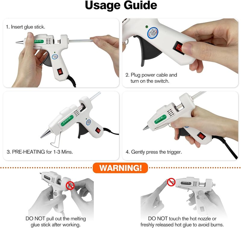 Mini Hot Glue Gun Kit - Fast Preheating High Temp Melt Gun with 30 Glue Sticks | Ideal for DIY Crafts & Home Repairs (White)