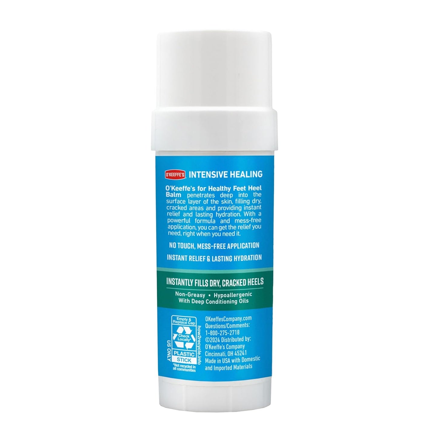 O'Keeffe's Intensive Healing Balm for Extremely Dry Feet - 2.2oz Stick for Cracked Heels | Moisturizing Relief
