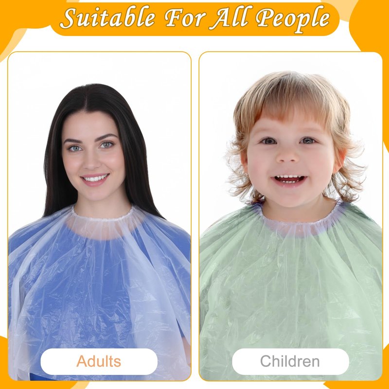 Yuanan 50 PCS Disposable Barber Cape, Waterproof Salon Cape Plastic Professional Hair Cutting Capes Hairs Stylist Capes Salon for Hairdresser Artist Clients Home and Salons Use-40 X40 Inch
