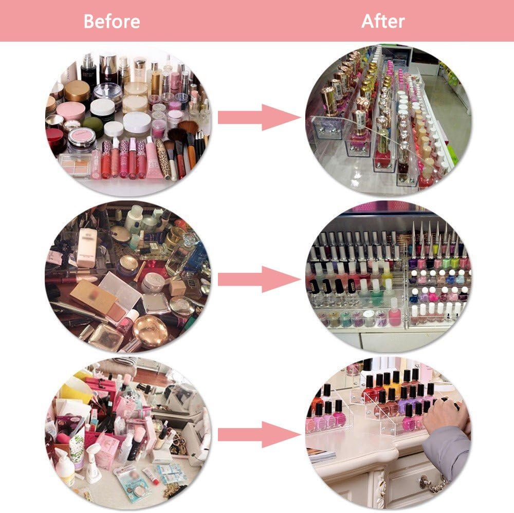 Essential Oils Nail Polish Rack - 7-Tier Acrylic Organizer for Lipstick & Dropper Bottles | Tall Display Shelf for Countertop