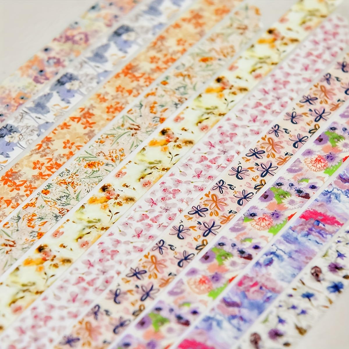 5 Rolls Floral Washi Tape, Tearable Self-Adhesive Decorative Tape for Journal Scrapbook Planner DIY Craft Party Decoration, Spring Flower Romantic Series 4