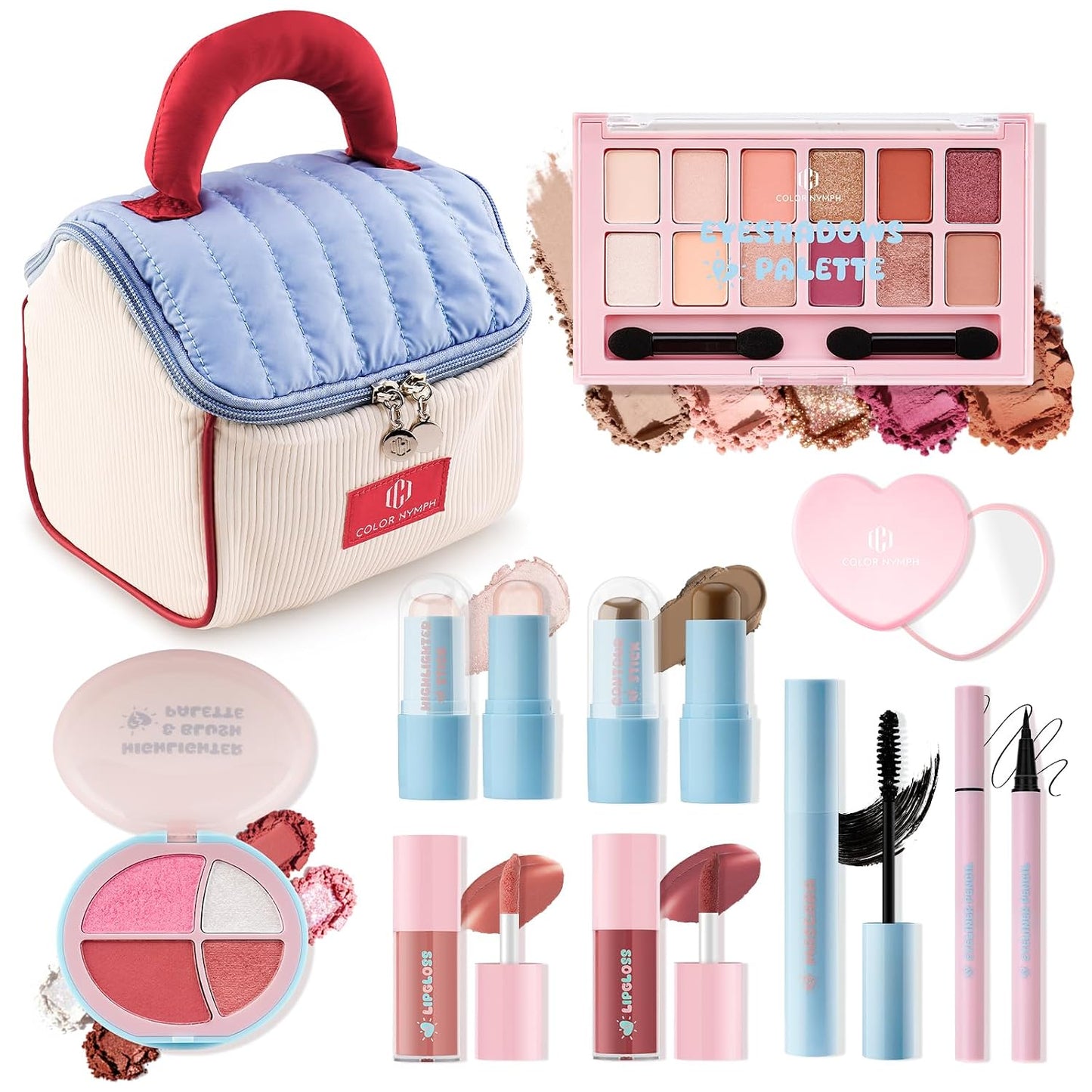 All In One Makeup Kit for Teen Girls - Complete Set with Bag, Eyeshadow, Blush, Lipgloss & More | Travel-Friendly