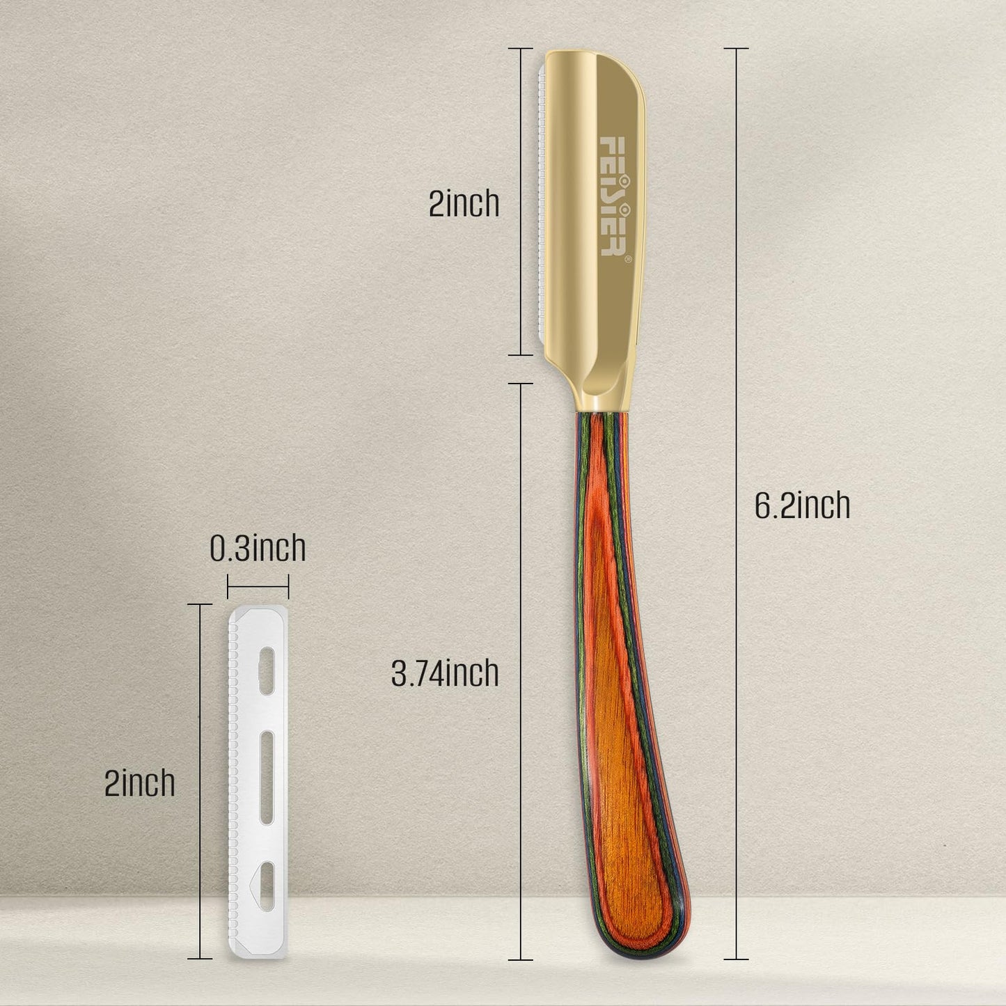 FEISIER Straight Razors for Men,Stainless Steel Barber Razor with Guard Professional Straight Single Edge Razor Kit, Premium Barber Razor for Men's Shaving,Salon and Home Included 10 Blades