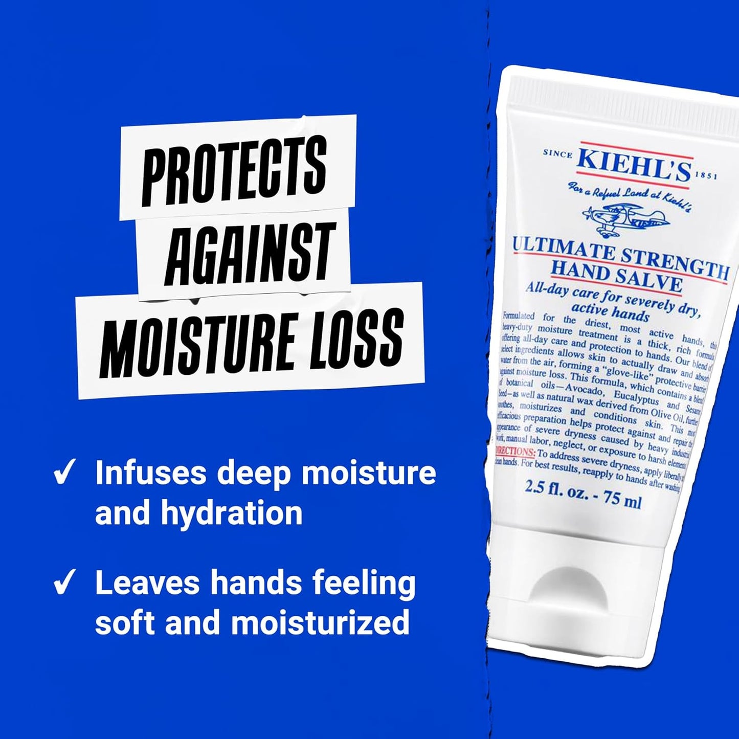 Kiehl's Ultimate Strength Hand Salve - Deeply Hydrating Hand Lotion for Intense Moisture | Paraben & Gluten Free
