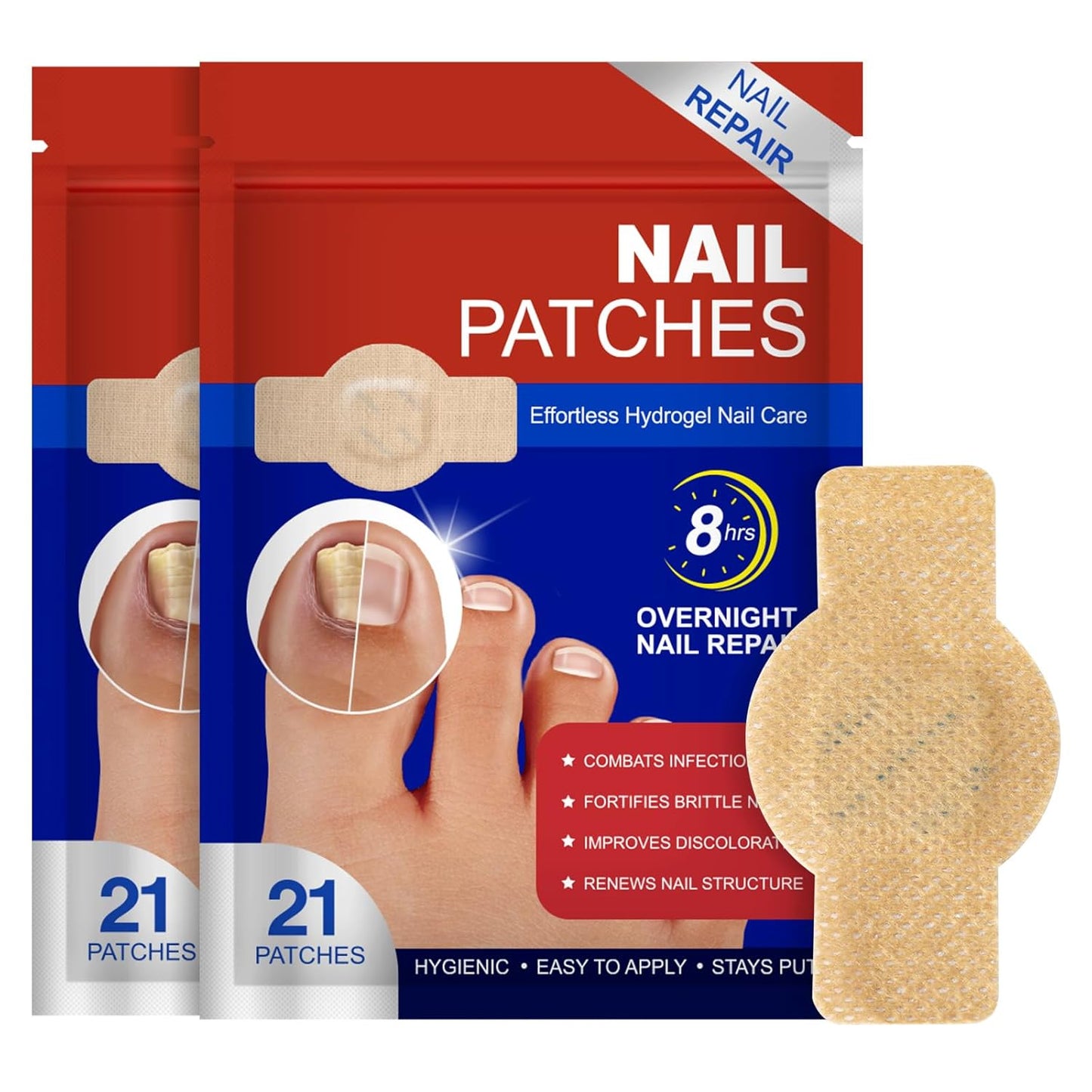 Nail Repair Patches - 21PCS Nail Care Kit for Weak & Cracked Nails | Nail Protector for Damaged Appearance