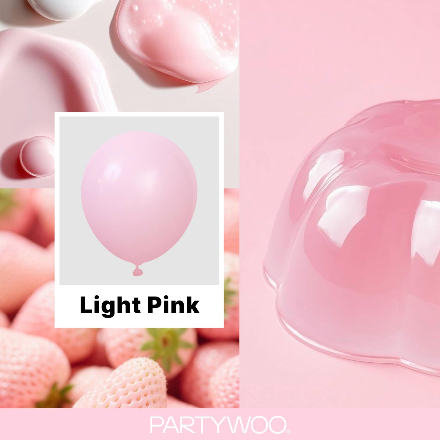 PartyWoo Light Pink Balloons 100pcs Pastel Pale Baby Pink Color