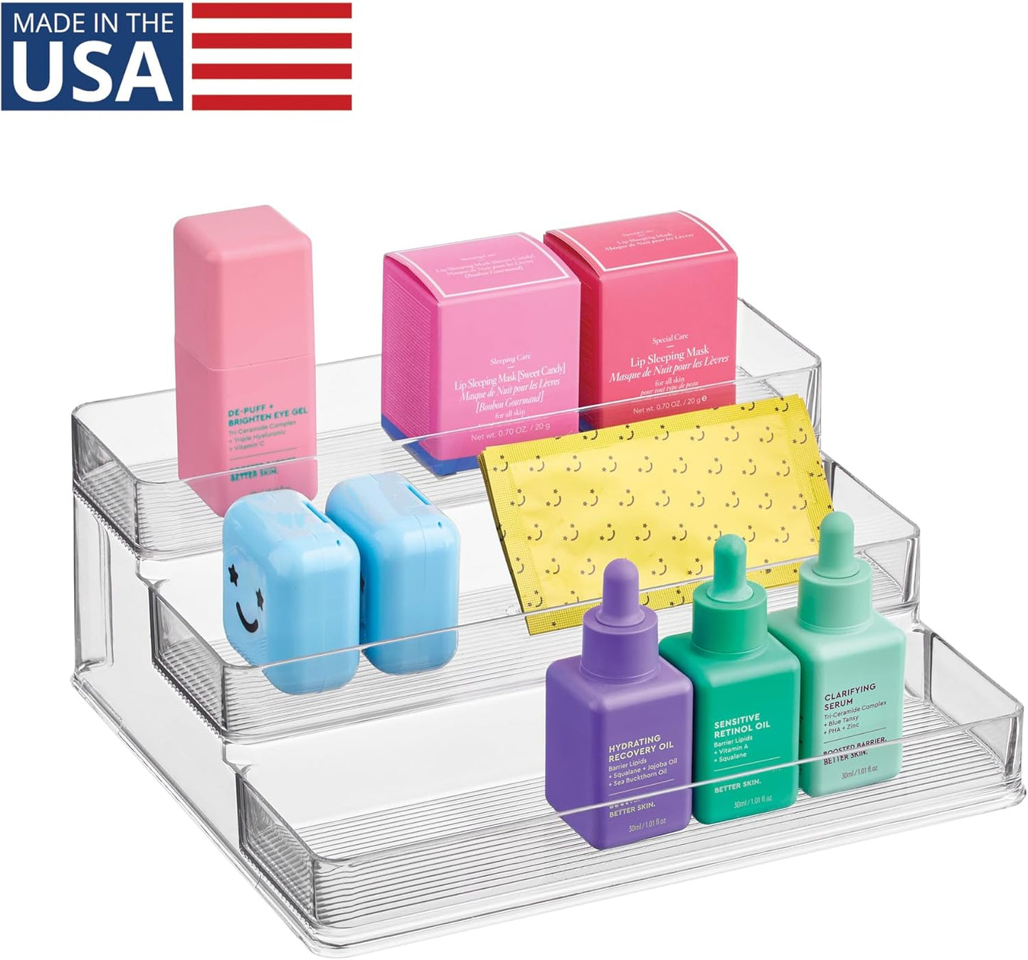 Nail Polish Organizer - 3-Tier Clear Display Stand Holds 30 Bottles | Compact Countertop Storage