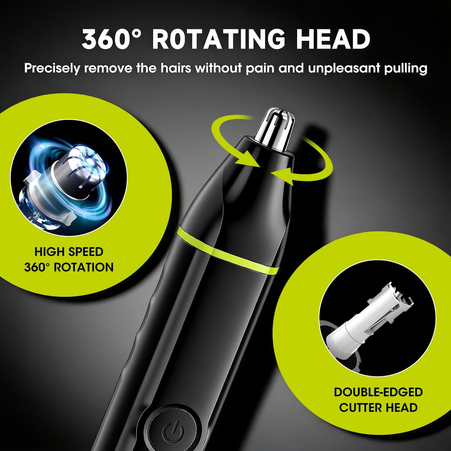 Lanumi 2 in 1 Men's Grooming Kit, Cordless Rechargeable Beard Trimmer, IPX7 Waterproof Electric Razor for Nose Ear Body Hair Trimmer