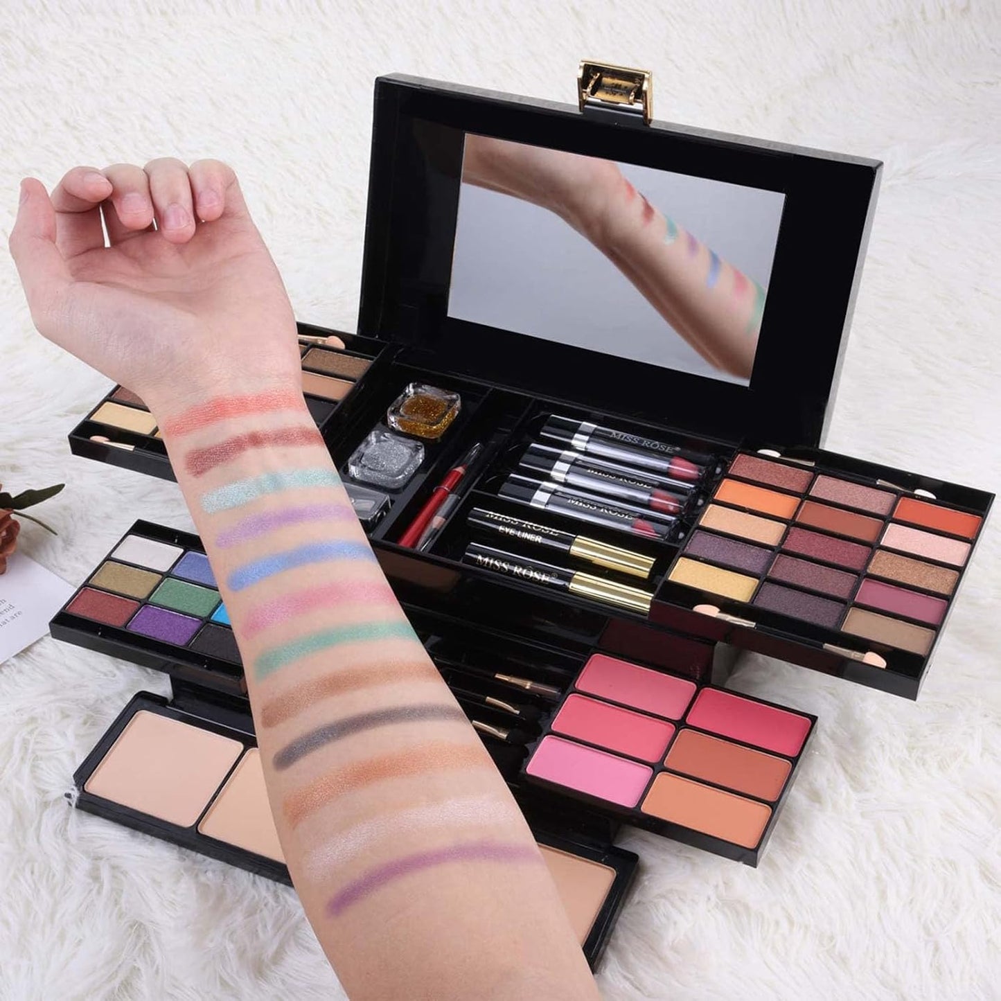 Professional 58 Color Makeup Kit for Women - Eyeshadow, Blusher, Eyebrow Powder & More | Complete Beauty Set