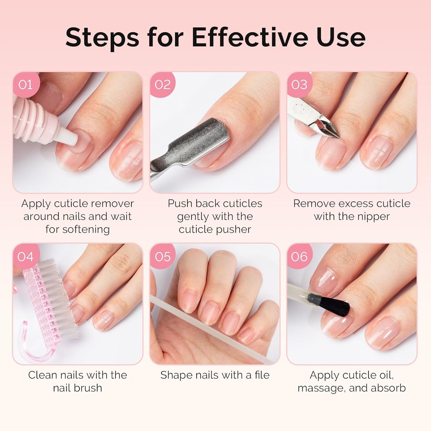 MelodySusie Cuticle Remover Kit - 60g Cream, 15ml Oil, Nipper & File | Essential Nail Care Set