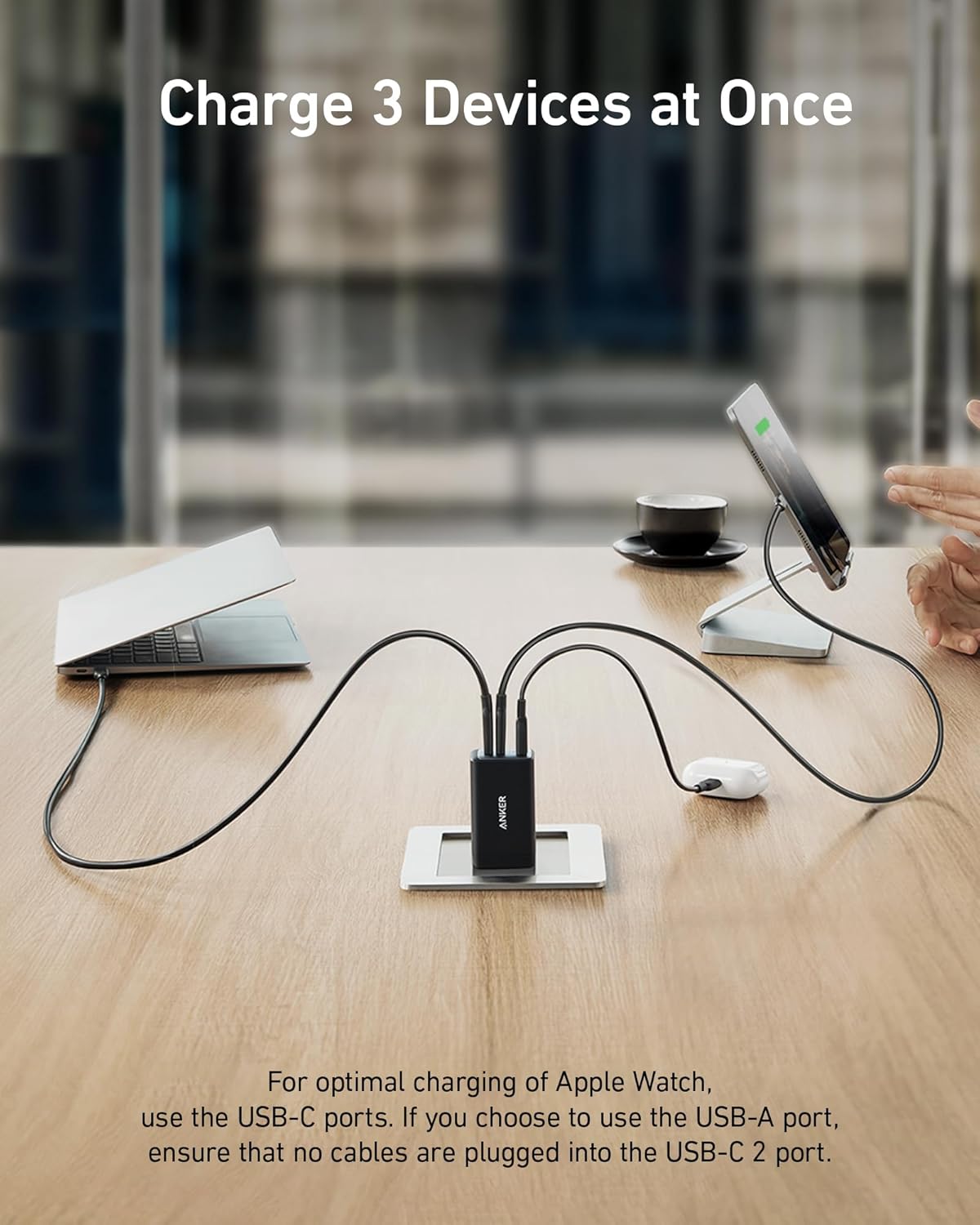 Anker 65W 3-Port Fast USB C Charger - Compact & Foldable for MacBook Pro, iPad Pro, iPhone 17 Series & More