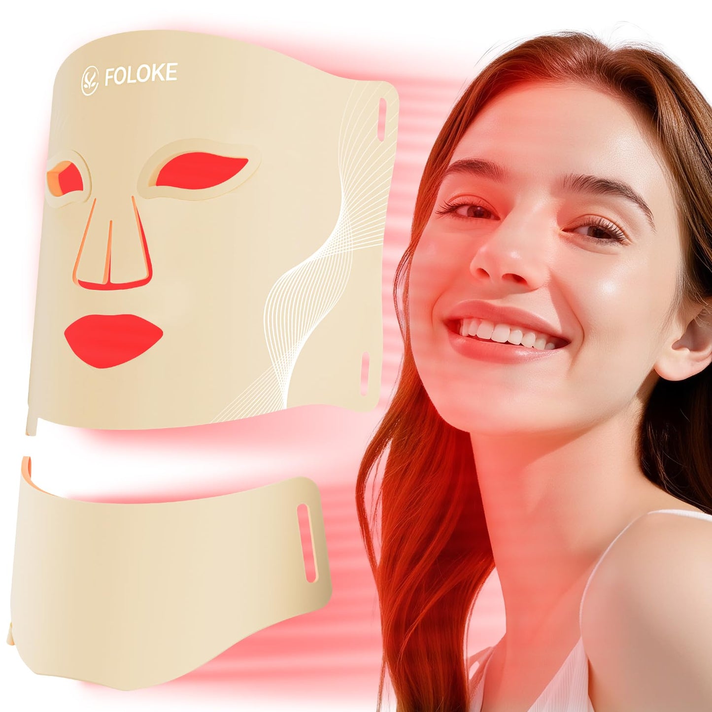 LED Light Therapy Mask Skin Care Mask, LED Red 630±5nm & NIR 830nm Wavelength for Home Use (OLIVE) (Cobalt Blue)