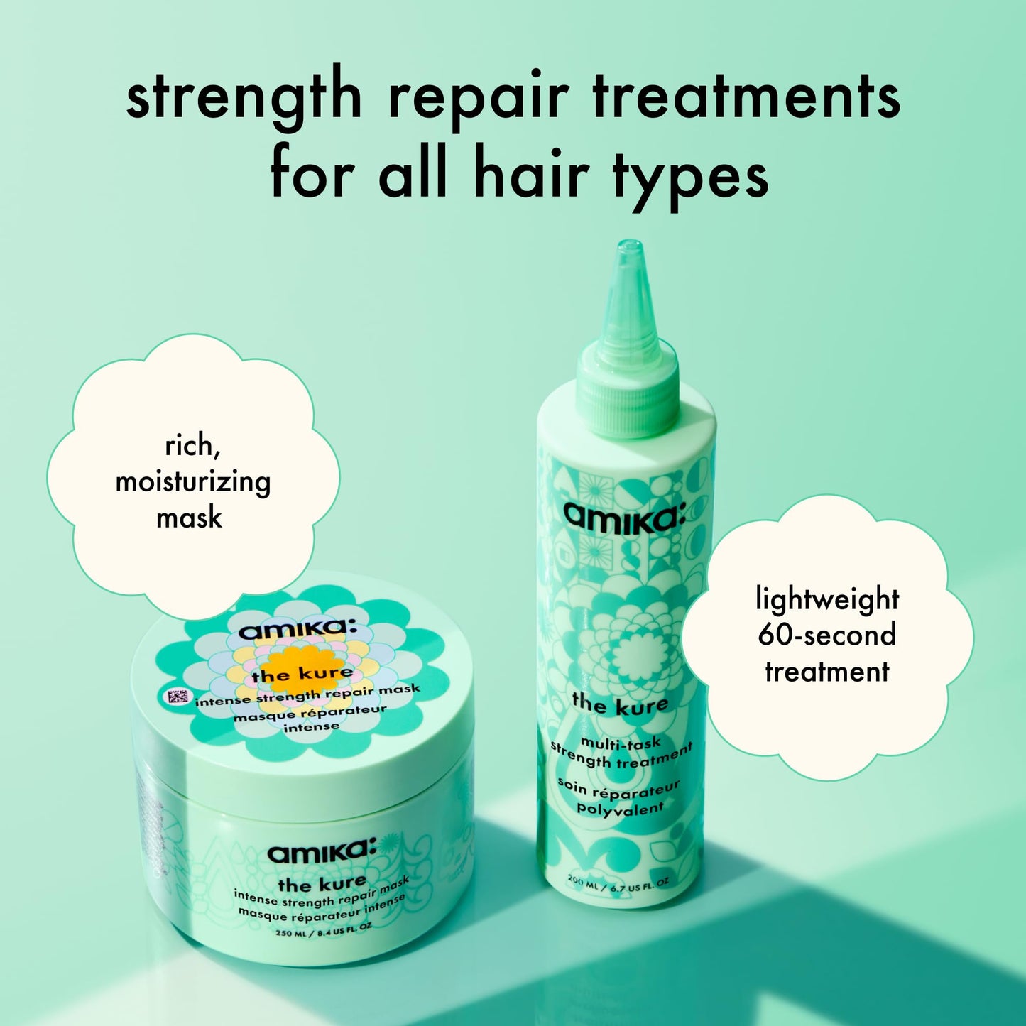 amika the kure intense strength repair mask, 500ml