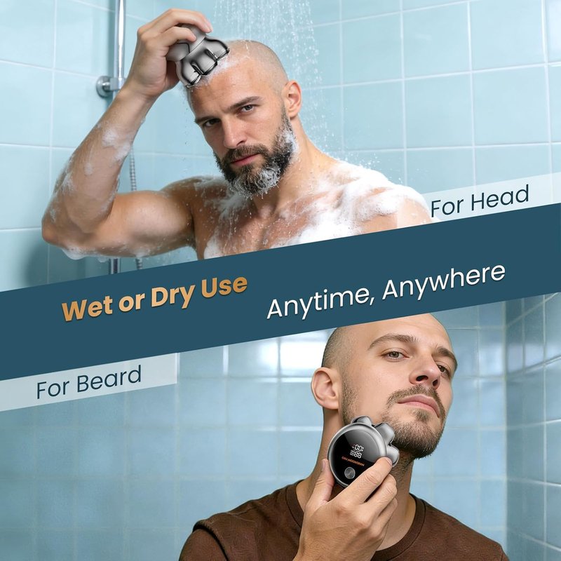MAXGROOM® Pro 7D Head Shaver - Electric Razor with 7D Flexible Blades, Waterproof Design, Long Battery Life | Ideal Gift for Men