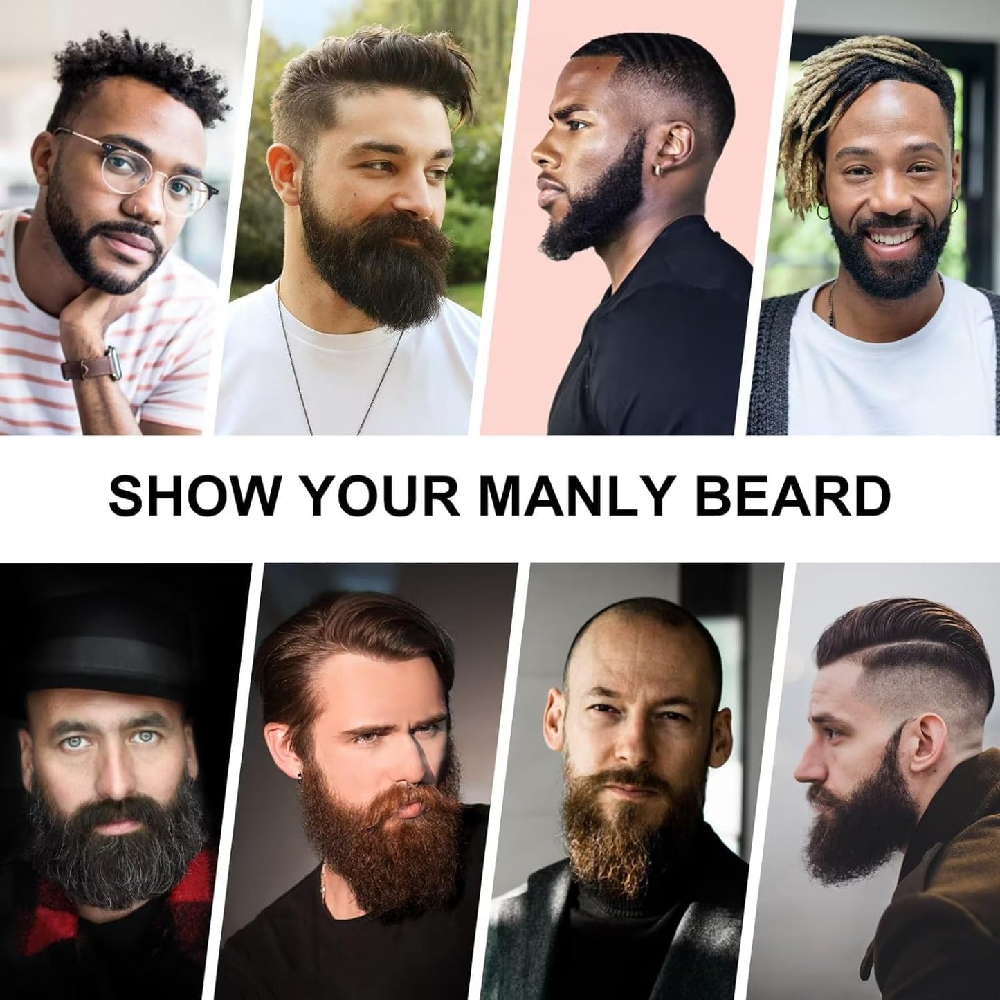 Beard Growth Kit - 2oz Beard Growth Oil with Biotin & Castor Oil for Fuller, Thicker Beard | Perfect Gift for Men