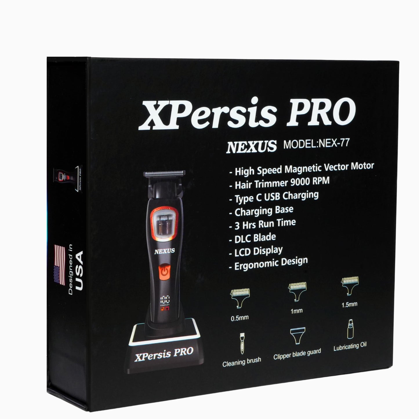 XPERSIS PRO Mini Nexus Professional Barber Hair Trimmer for Men Vector Motor Dual Coil 9000 RPM Low Vibration