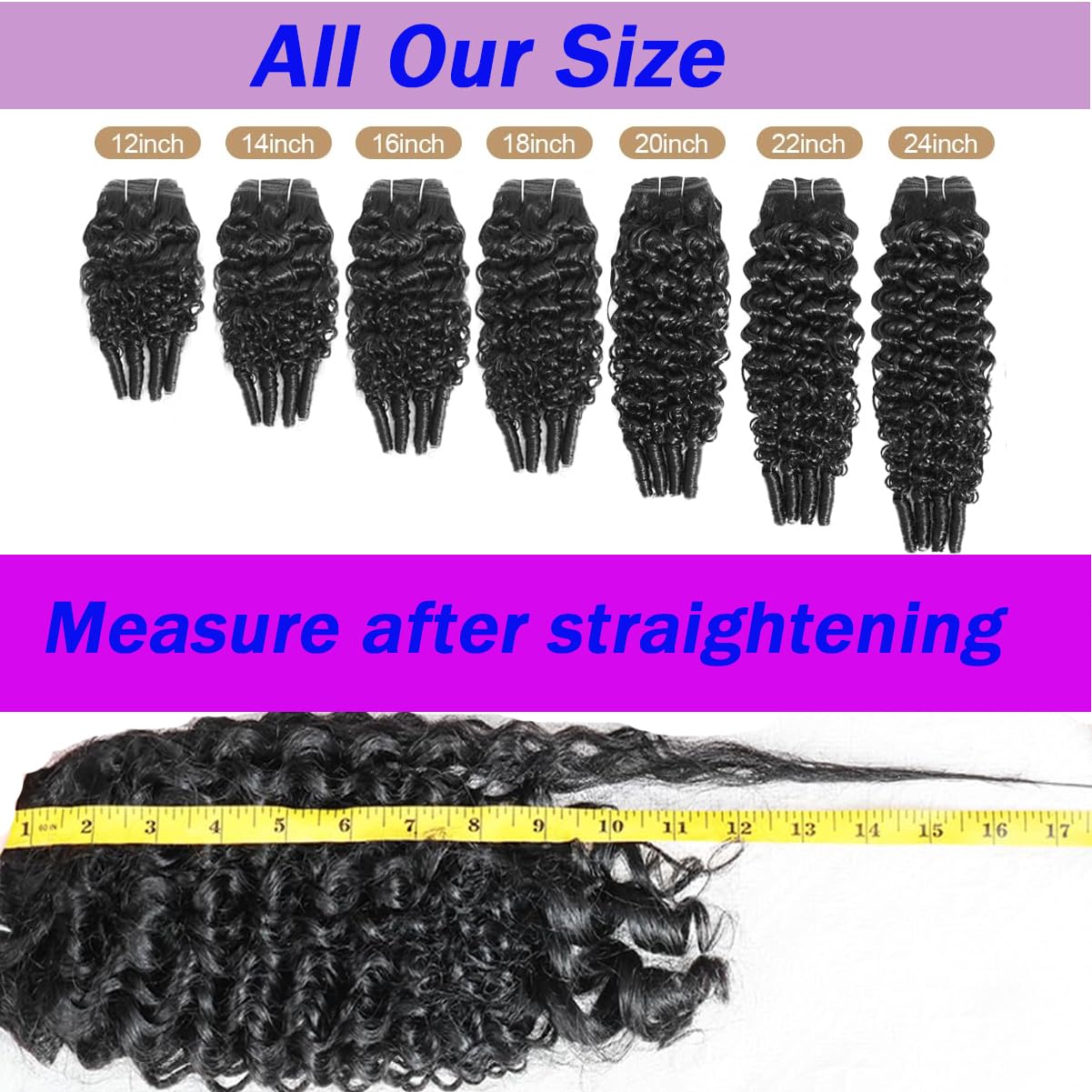 Burmese Curly Bundles Human Hair 20 22 24 Inch 3C4A 100% Unprocessed Raw Virgin Human Hair for Black Women Natural Black 12A Water Wave Double Weft with Spiral Curly End (3 Bundles)