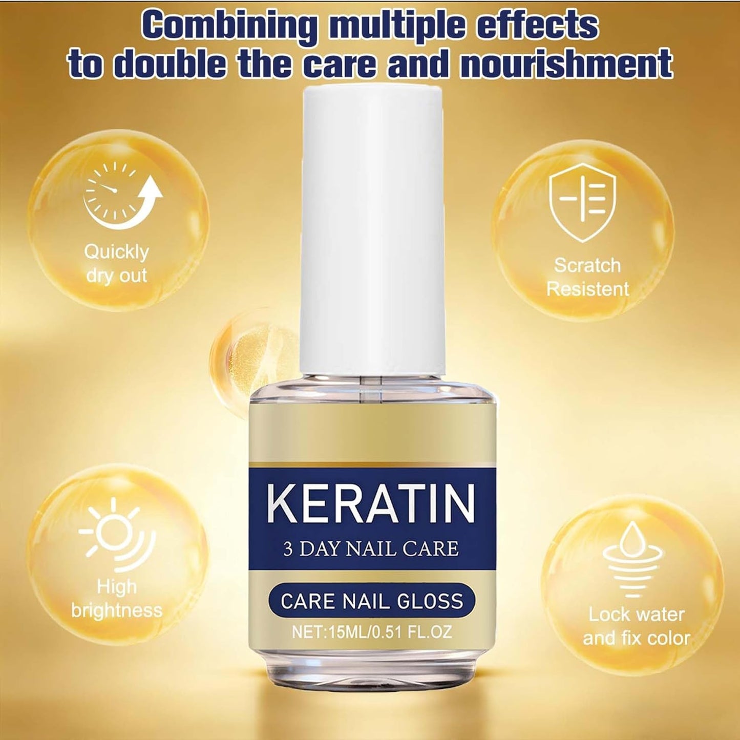 Keratin Nail Care Oil - 2PCS Deeply Moisturizing Formula for Dry, Weak & Brittle Nails | Fast Hydrating Repair Oil