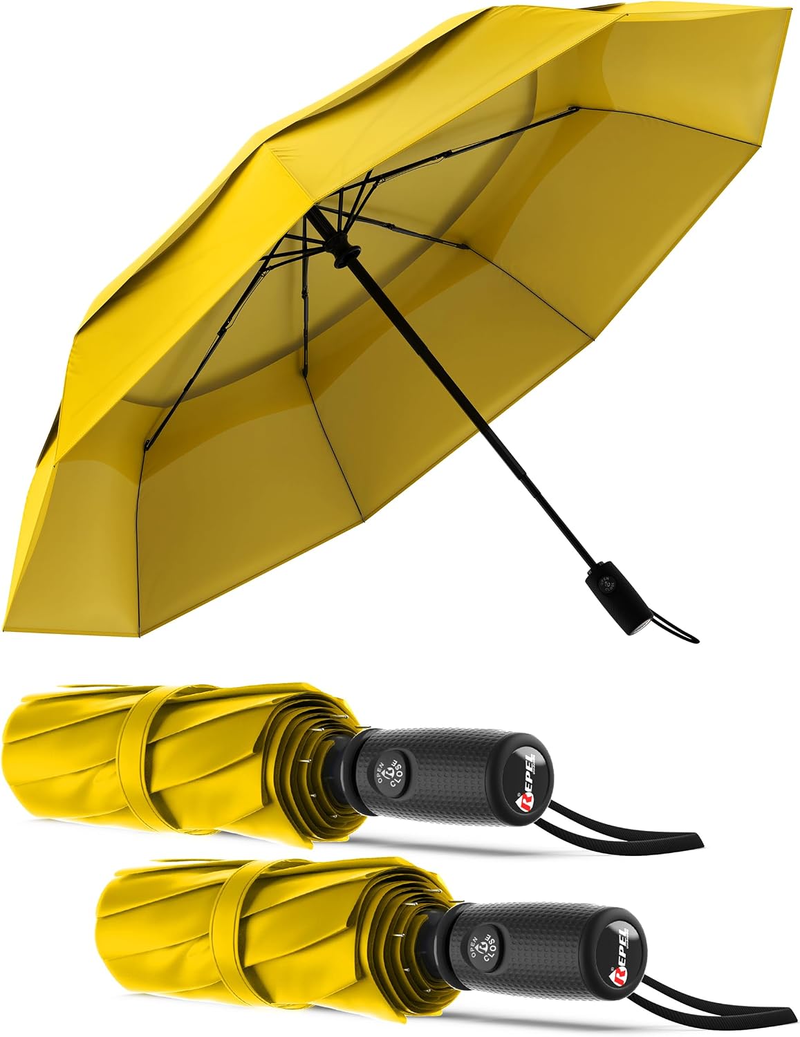 Windproof Travel Umbrella - Compact Auto Folding Design | Withstands 100MPH Winds, Durable & Lightweight for Men & Women