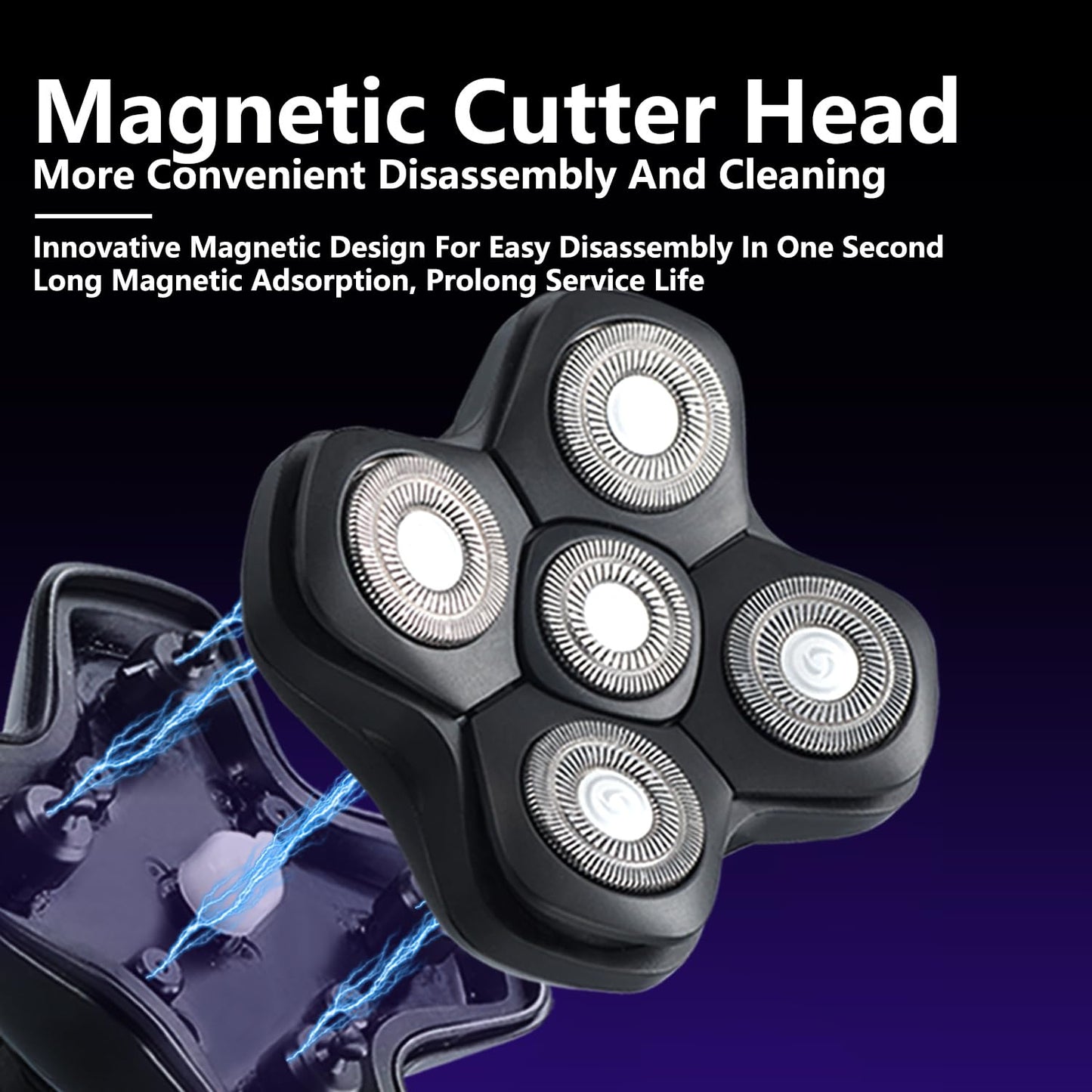 HONTEC New Upgrade 5 Head Shaver Replacement Heads for Skull Shaver, Pitbull, Palm and Butterfly Kiss Shavers