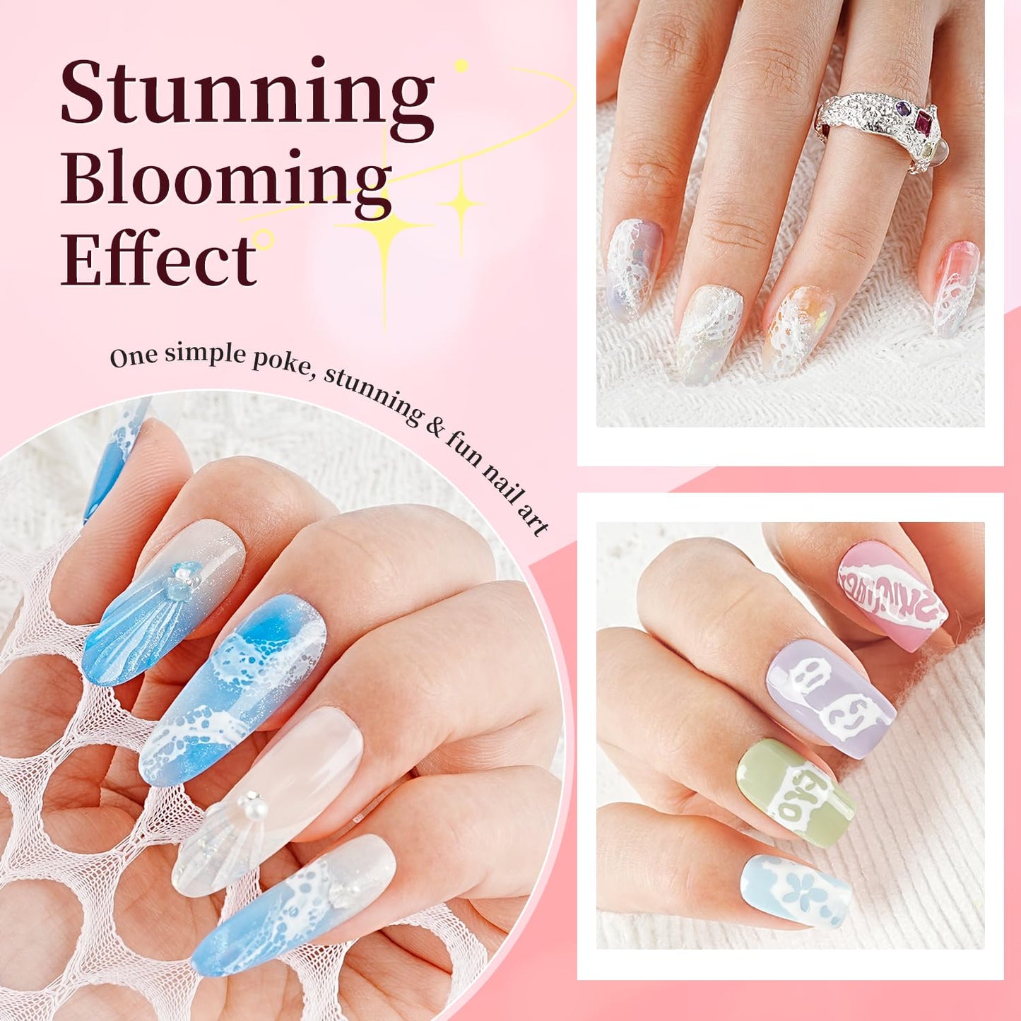 JODSONE Poke Gel Nail Polish Set - 8 Vibrant Colors with Base & Top Coat | Nail Art Design Tools
