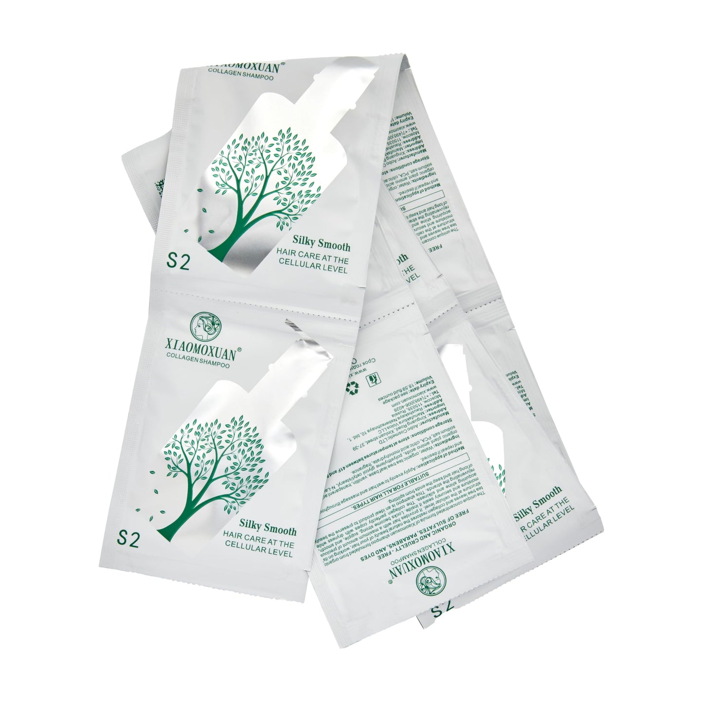 Xiaomoxuan Collagen Shampoo Samples Packets - Travel Sachets Shampoo Pack of 10 Sample Sachets Bags