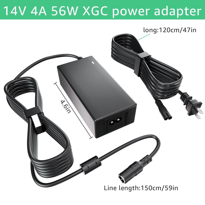 SigeIy 14V4A 56W Power Adapter Compatible with NOCO GB70 GB150 GB250+ GB251+ GB500 GB500+ Genius Boost Ultra Safe Lithium Jump Starter Battery XGC4 XGC Output Power Supply 56-Watt NOCO Boost Charger