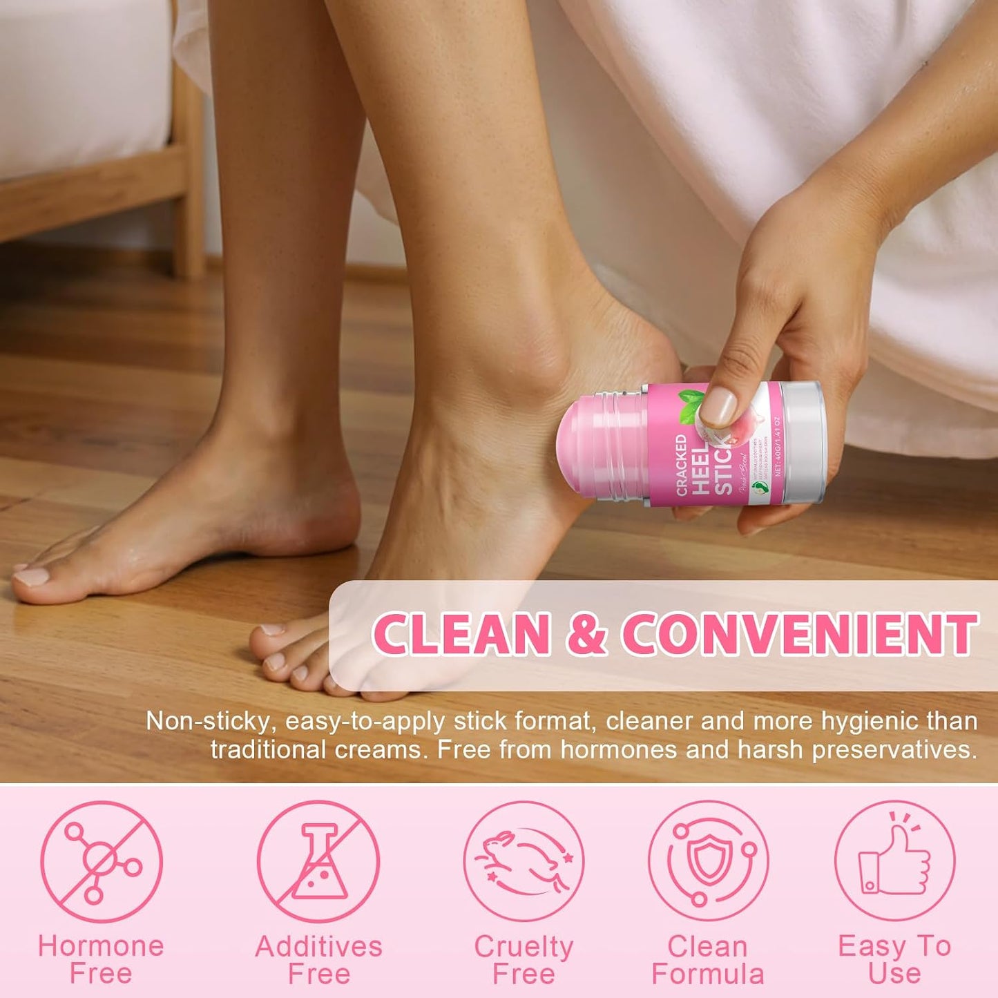 Urea Cream 60% & Salicylic Acid 2% Foot Repair Balm Stick - Intensive Moisturization & Callus Removal | Peach Scent | 1.41 Oz
