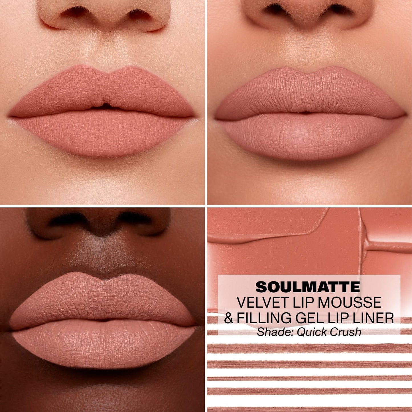 Morphe Soulmatte Velvet Lip Mousse - Air-Whipped Matte Lipstick for Women with Vitamin E to Hydrate, Soften & Smooth - Provides Long Lasting & Velvety Formula - Quick Crush (0.13 Fl Oz)