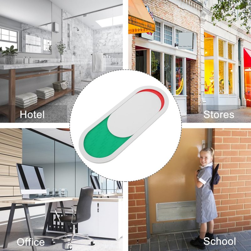POPETPOP Privacy Door Sign Slider - 10X4 Inch Red Green Occupied Vacant Indicator for Office Bathroom Conference Room Door Status Switching