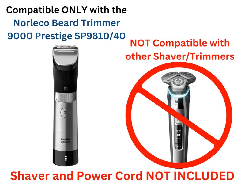 HOYT DESIGN Charger Stand, Compatible with Philips Norelco Beard Trimmer 9000 Prestige, BT9810/40, Base, Cradle, Matte Black (Shaver and Power Cord NOT Included)