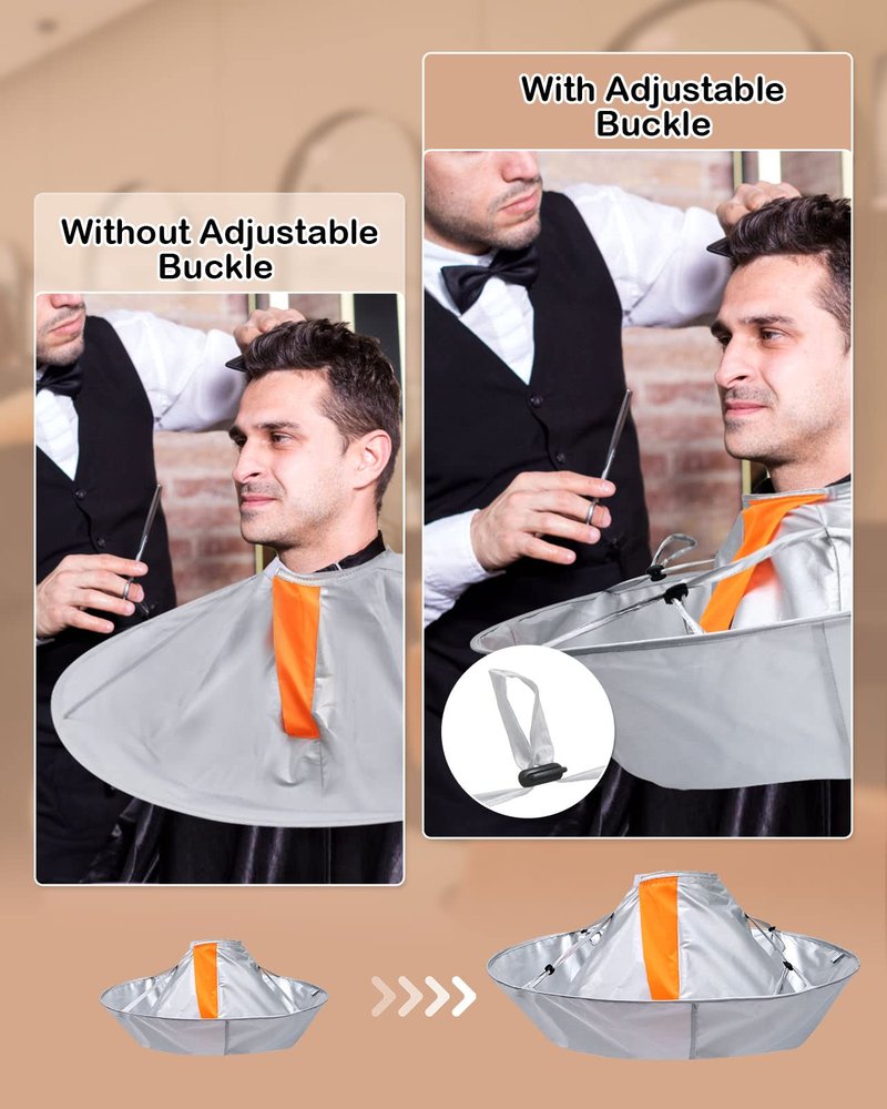 Lictin Hair Cutting Cape - Haircut Cape Umbrella Waterproof Hair Cloak Barber Cape Foldable Hairdressing Umbrella Cape Apron with 1PCS Black Comb