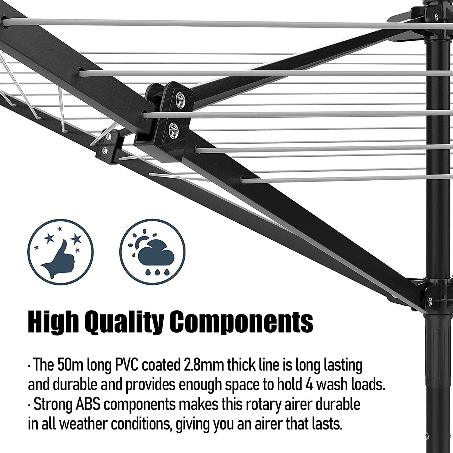 Nisorpa Outdoor Umbrella Drying Rack,12 Lines with 165 Feet Umbrella Clothesline Outdoor Dryer Clothes Line, 4 Arm Steel Frame Adjustable Height Retracting Collapsible Clothes Drying Rack for Backyard