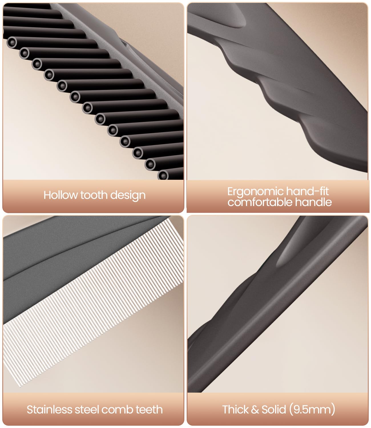 Dandruff Comb 2PC Upgraded Fine Tooth Scalp Detox Comb Lice for Women, Men & Kids Scalp Detoxing, Sweep & Massage Hair Brush Tool with Elegant Box for Hair Care (Brown)