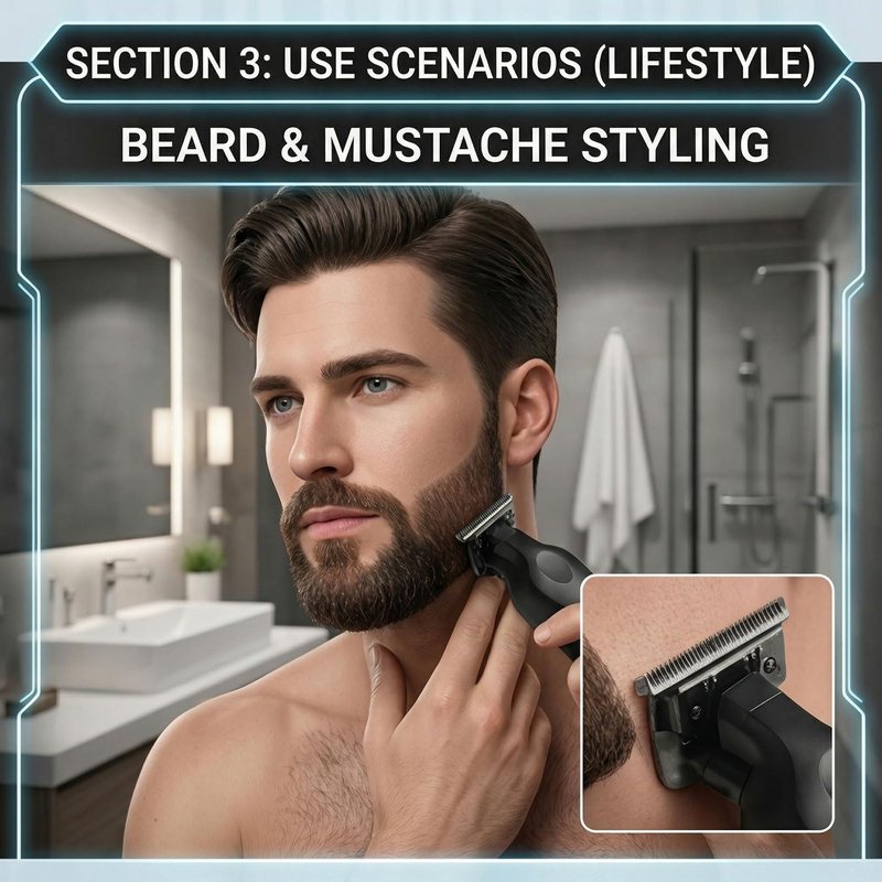 Hair Clipper Beard Trimmer for Men, Cordless Professional Barber Hair Cutting Trimming kit,USB Rechargeable