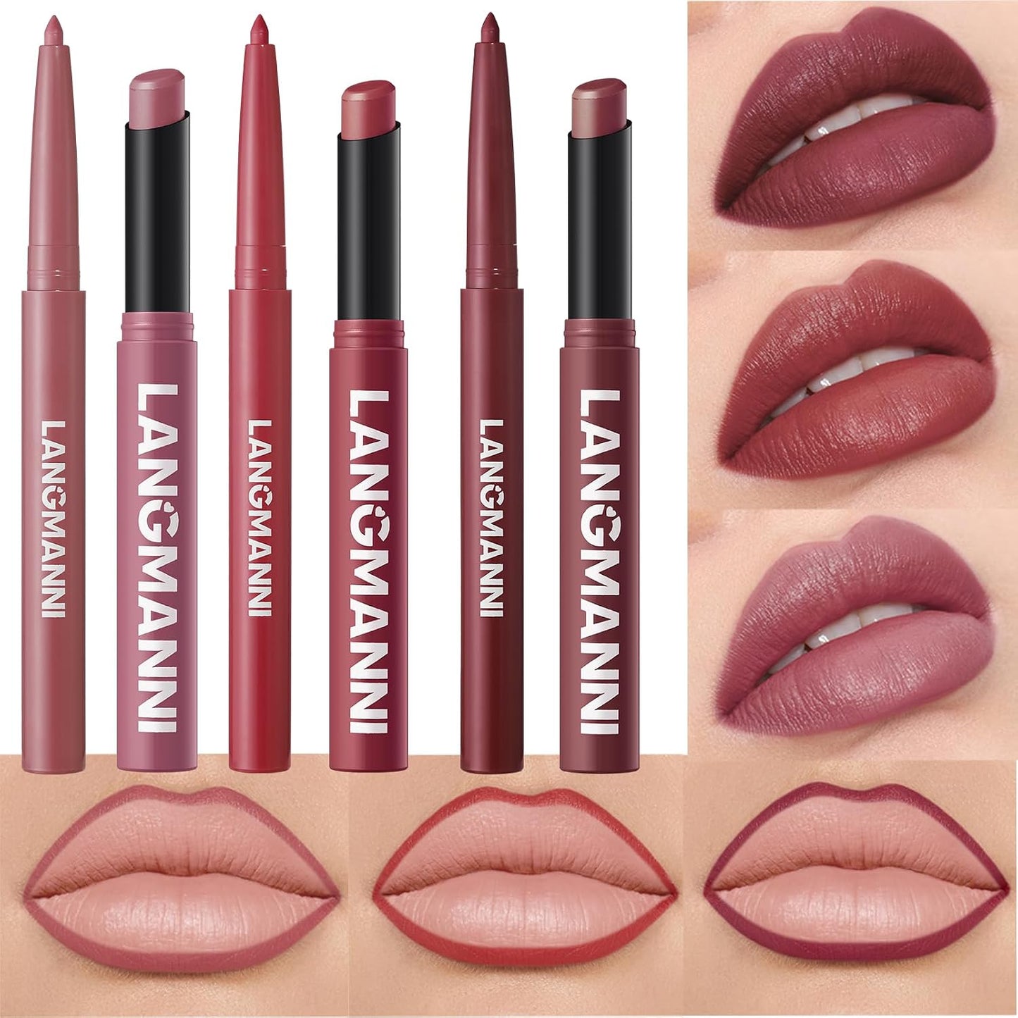 Matte Lip Liner & Liquid Lipstick Set - Velvety Nude Waterproof Long Wear | 8 Pcs High Pigment Makeup Gift Set