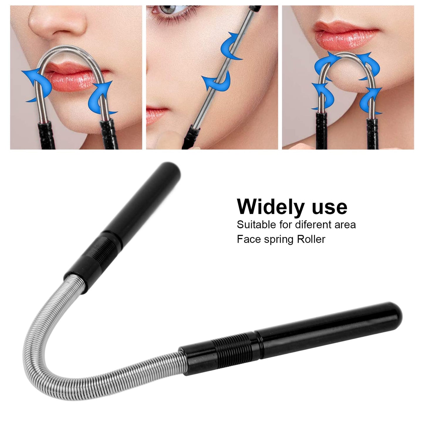 Stainless Steel Hair Remover, 3 Colors, Hair Makeup Threading Tool for Face Upper Lip Chin Cheeks(Black)