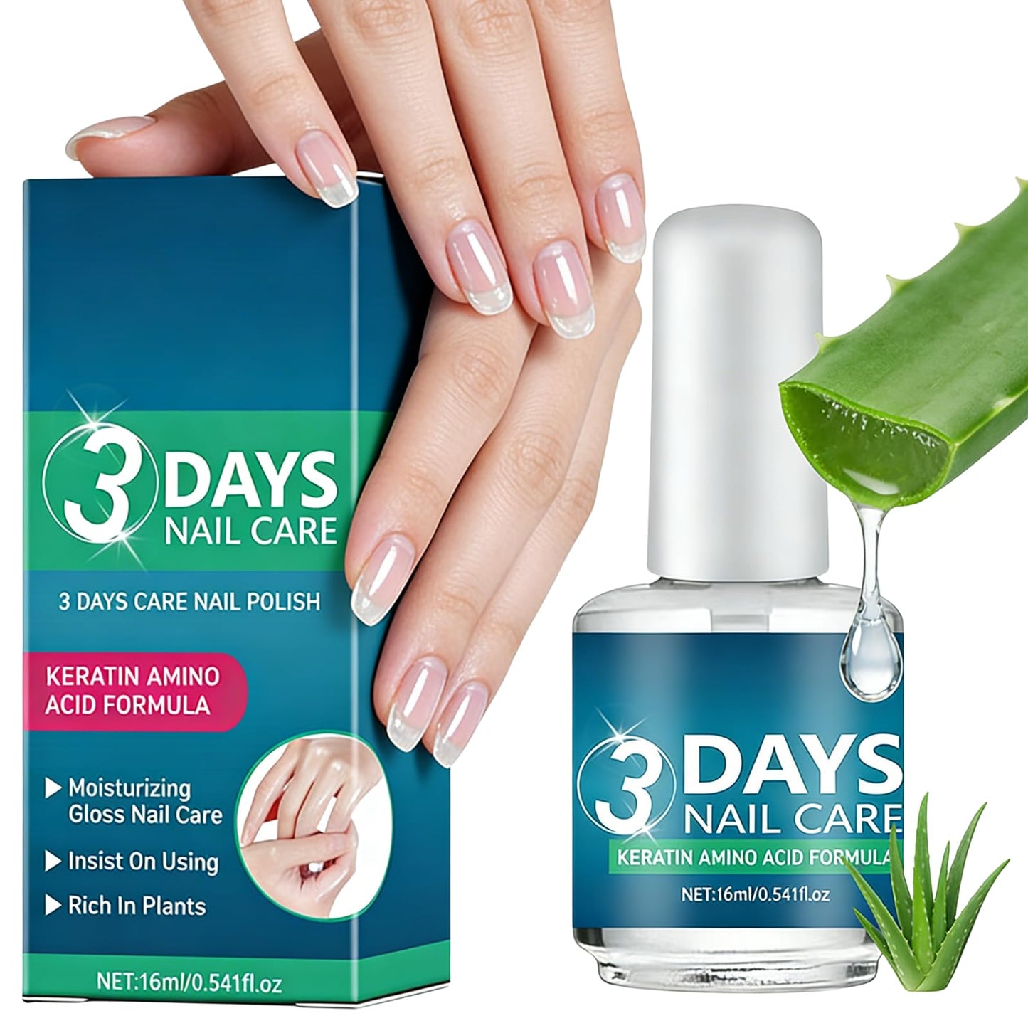 3 Days Nail Care Oil, 2026 New Keratin Nail Care for Dry Weak Fragile Nails, Multi functional Moisturizing Nail Oil for Home Use (1 PCS)