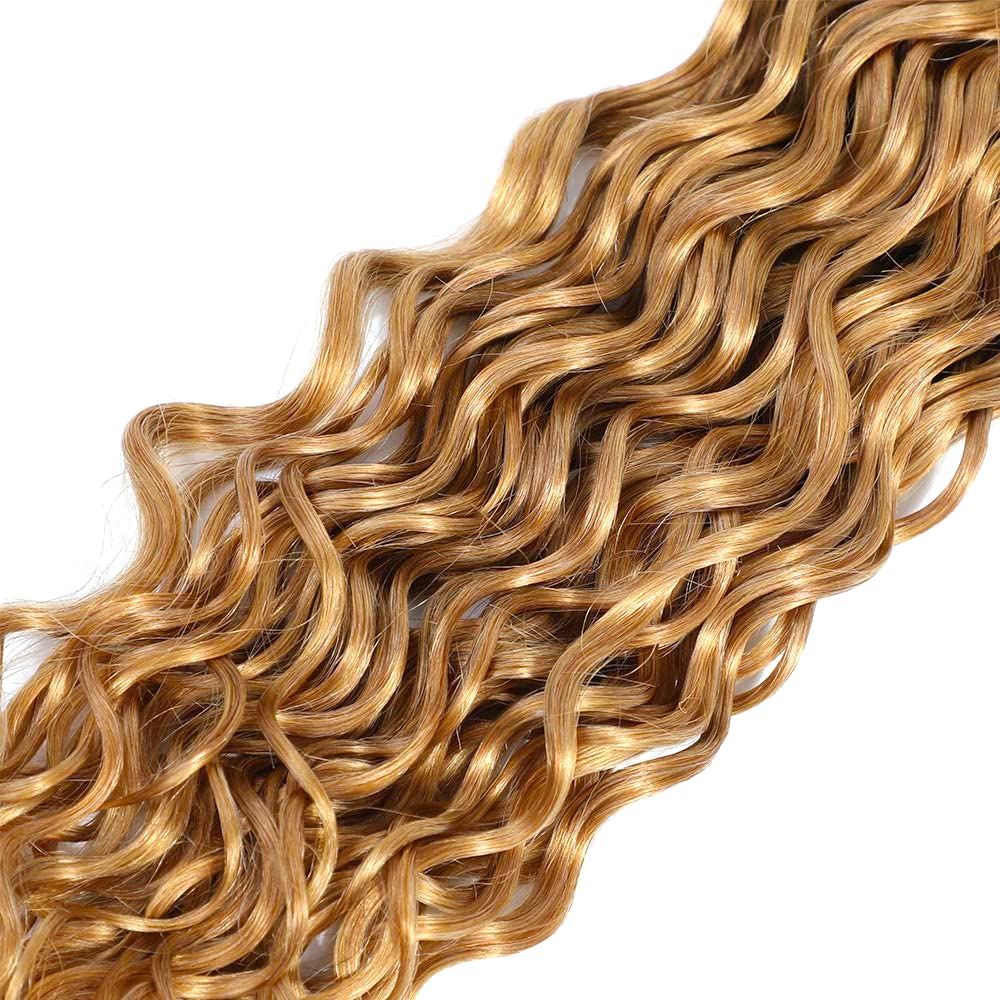 Honey Blonde Bundles Human Hair #27 Water Wave Bundles 12 14 16 inch Blonde Wet and Wavy Bundle 150g