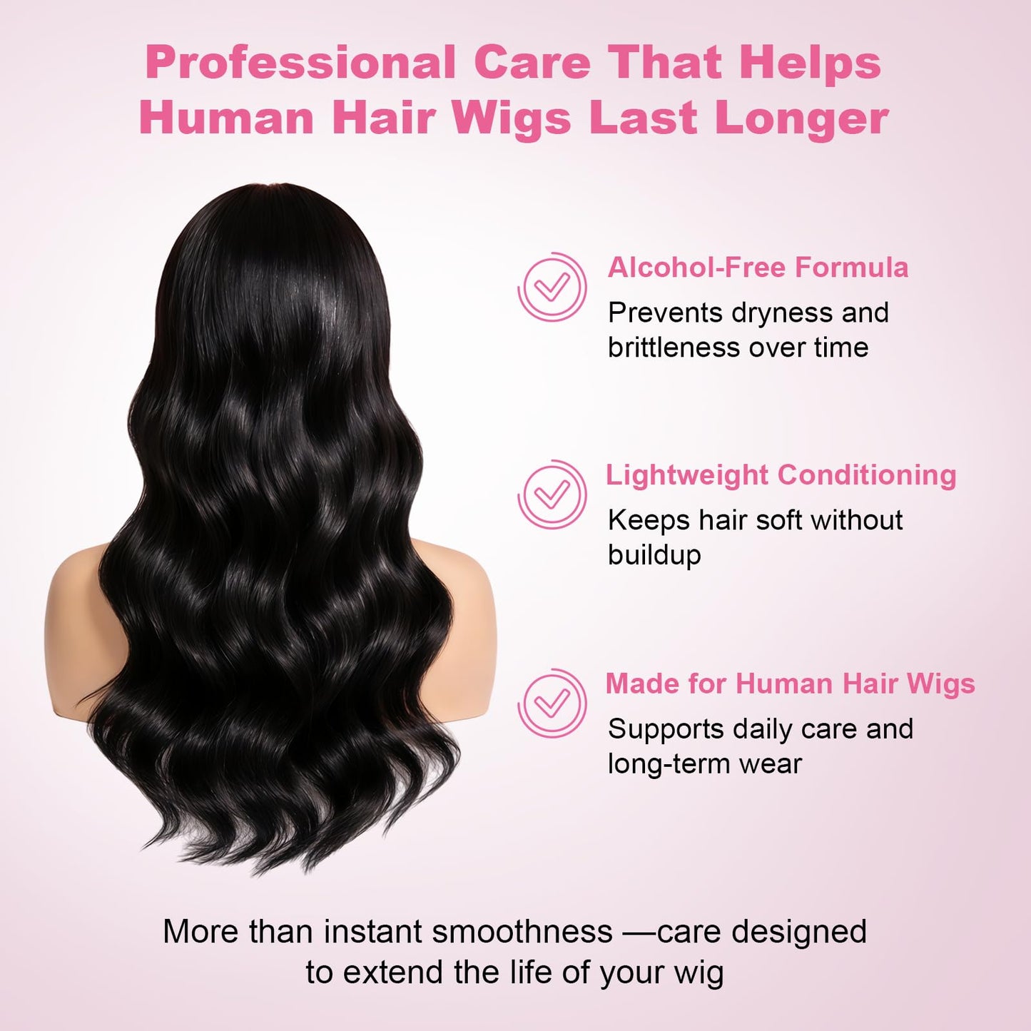 Oivolii Human Hair Wig Care Spray, Alcohol-Free Leave-In Conditioner with Argan Oil, Keratin & Silk Protein, Lightweight Detangler & Moisturizer for Shine, Frizz Control and Daily Wig Maintenance