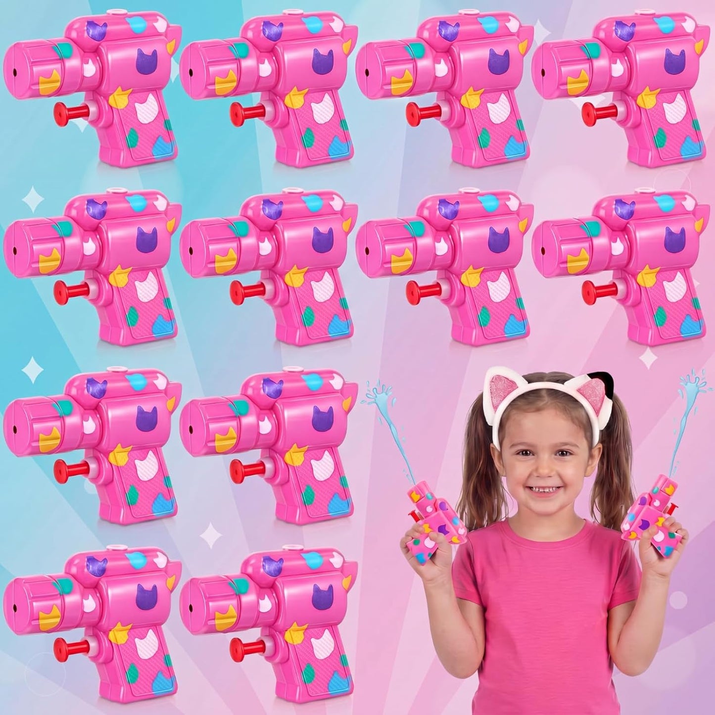 Mini Spider Web Water Guns - 12 Pack Plastic Blasters for Kids | Summer Pool Party Toys