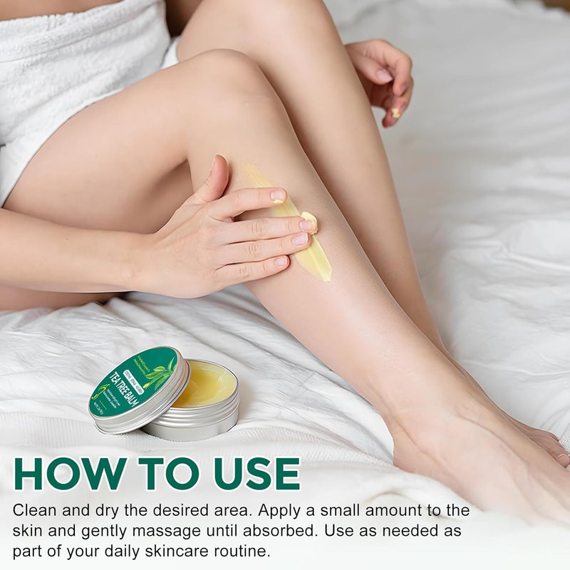Tea Tree Oil Balm - Natural Foot & Body Cream with Eucalyptus & Aloe Vera | Soothes Dry, Itchy Skin - 2 OZ/60g