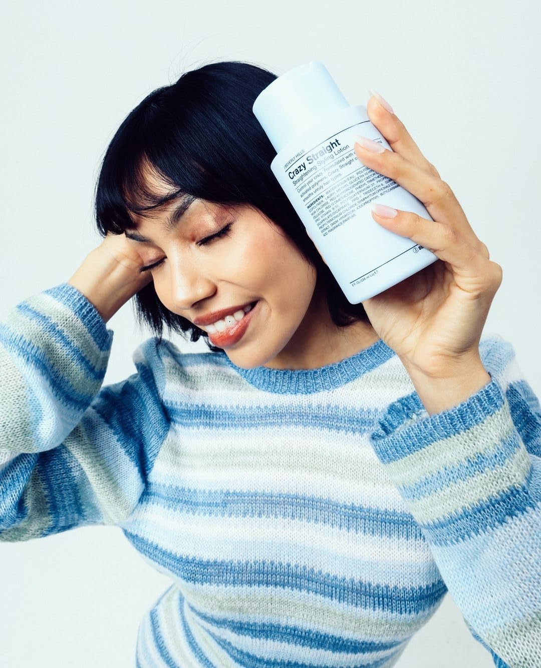 J Beverly Hills Blue Crazy Straight Styling Lotion with Vitamin B5 for Frizz Control, 8 Oz