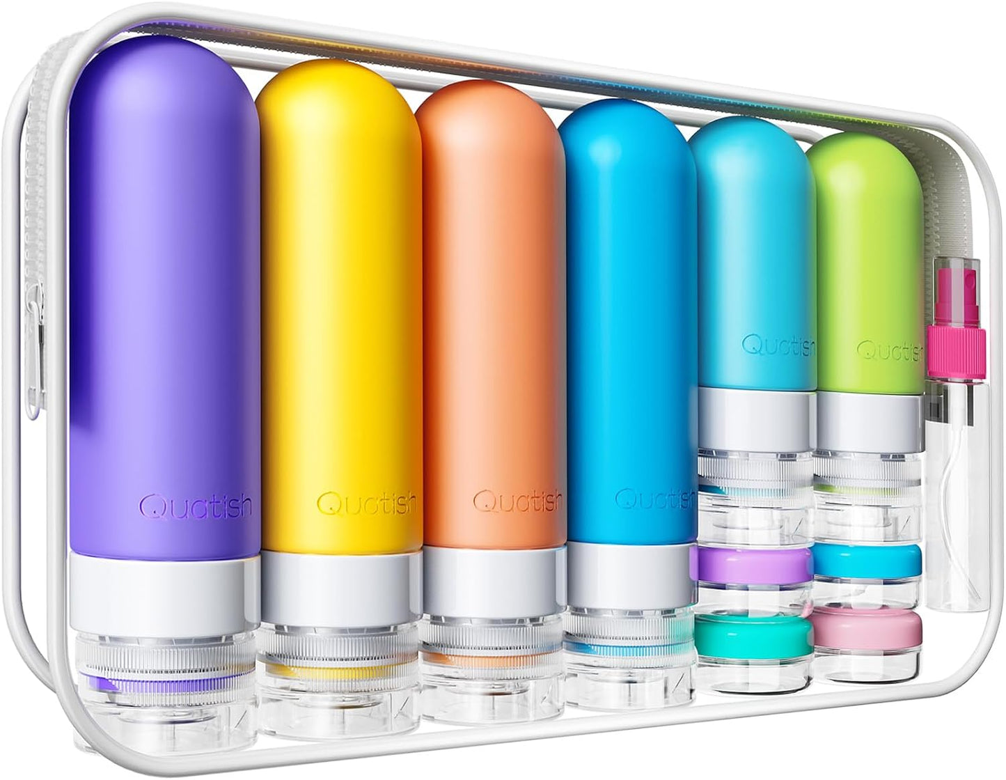 Travel Bottles for Toiletries - TSA Approved Leak Proof Silicone Containers | 20 Pack, Dusty Pink