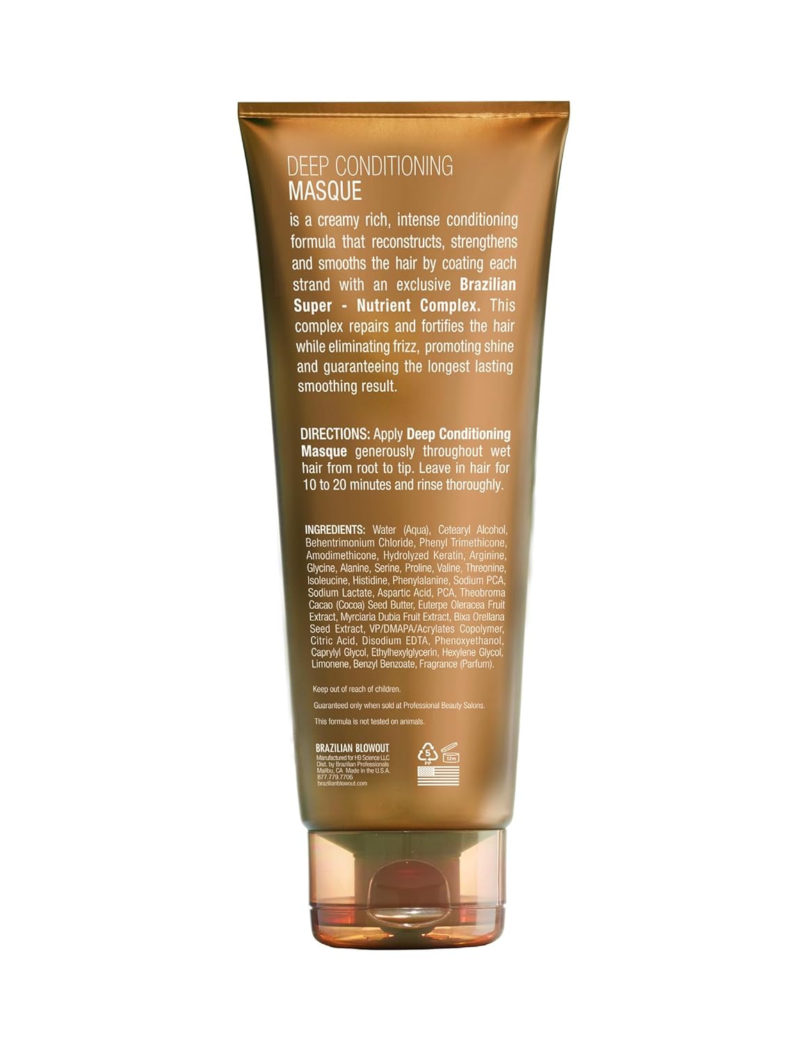 Brazilian Blowout Deep Conditioning Masque - Intense Smoothing Treatment | 8 oz, Hydrates & Repairs Frizz