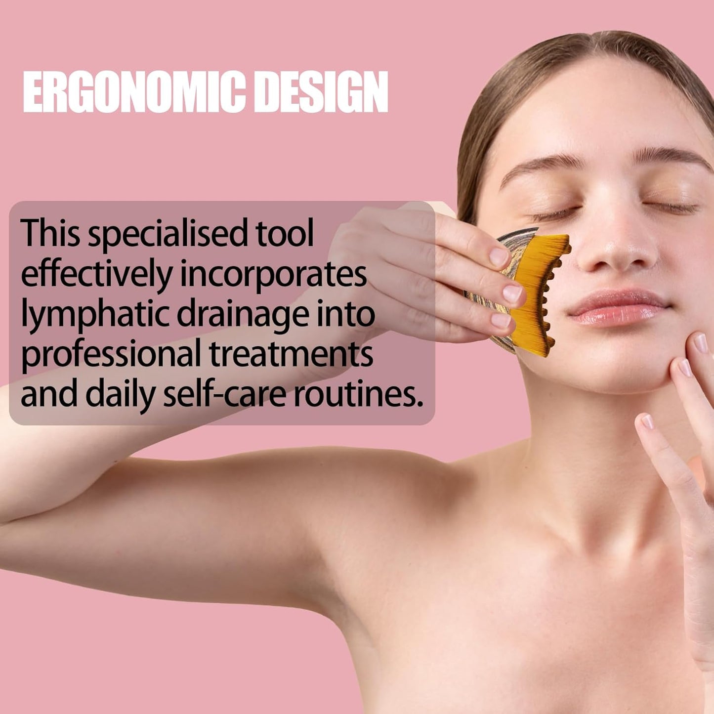 Lymphatic Drainage Face Brush - Ergonomic Massager for Double Chin Reduction | Skin-Smoothing Design