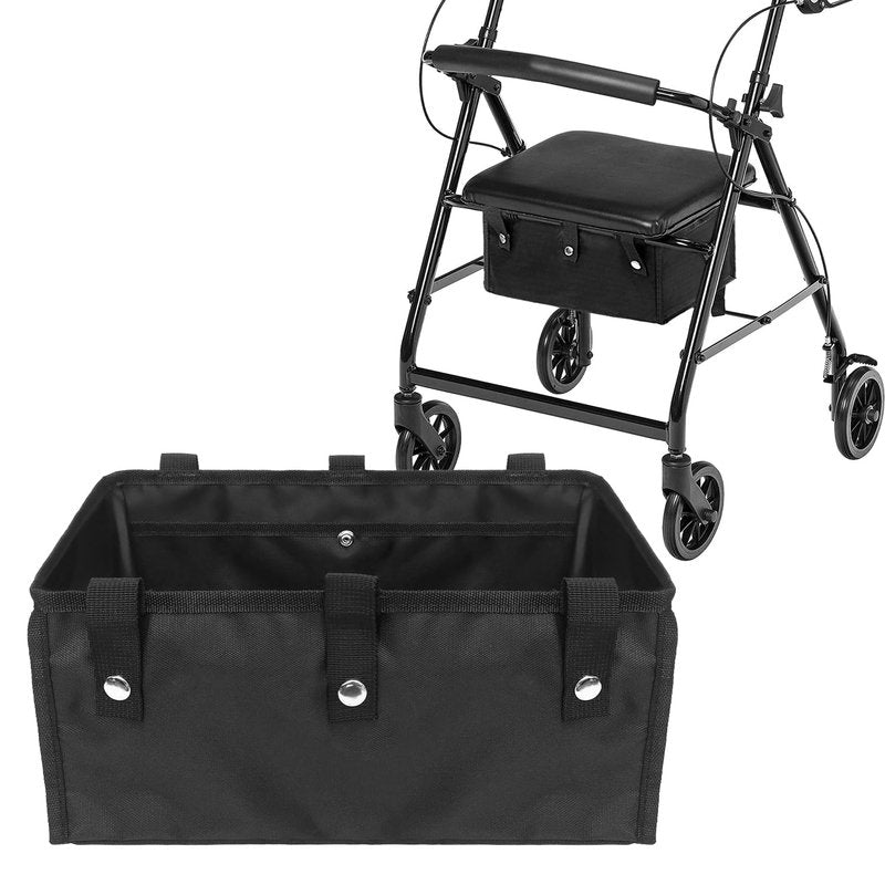 BOHEMIABY Under Seat Rollator Bags, Four Wheel Drive Walker Basket, Reusable Walker Bags for Rolling Walker, Rollator Basket Accessory for Women Men Seniors, Storage Ipad, Books, and Fssentials